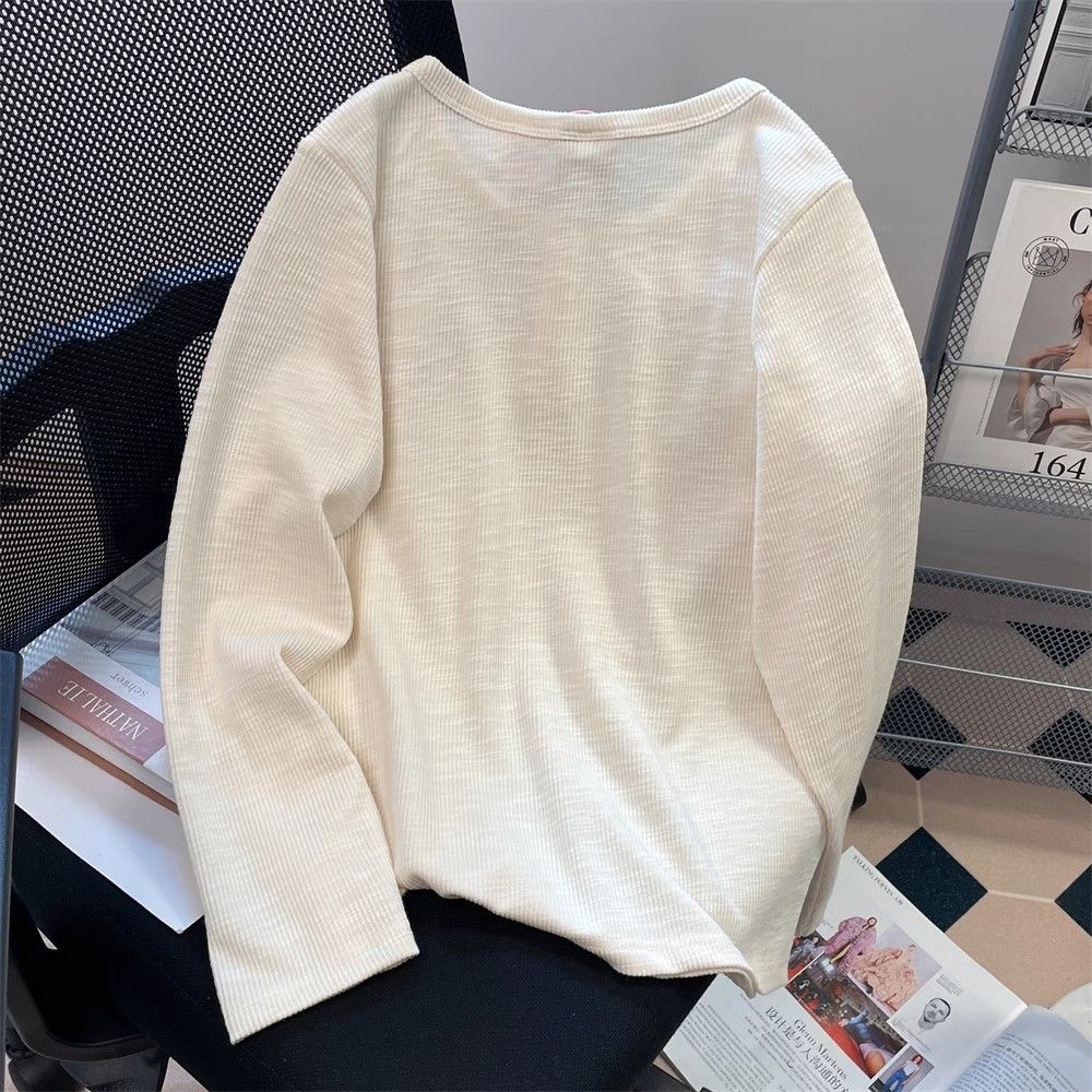 2024 Women's autumn long-sleeved bottoming shirt tops